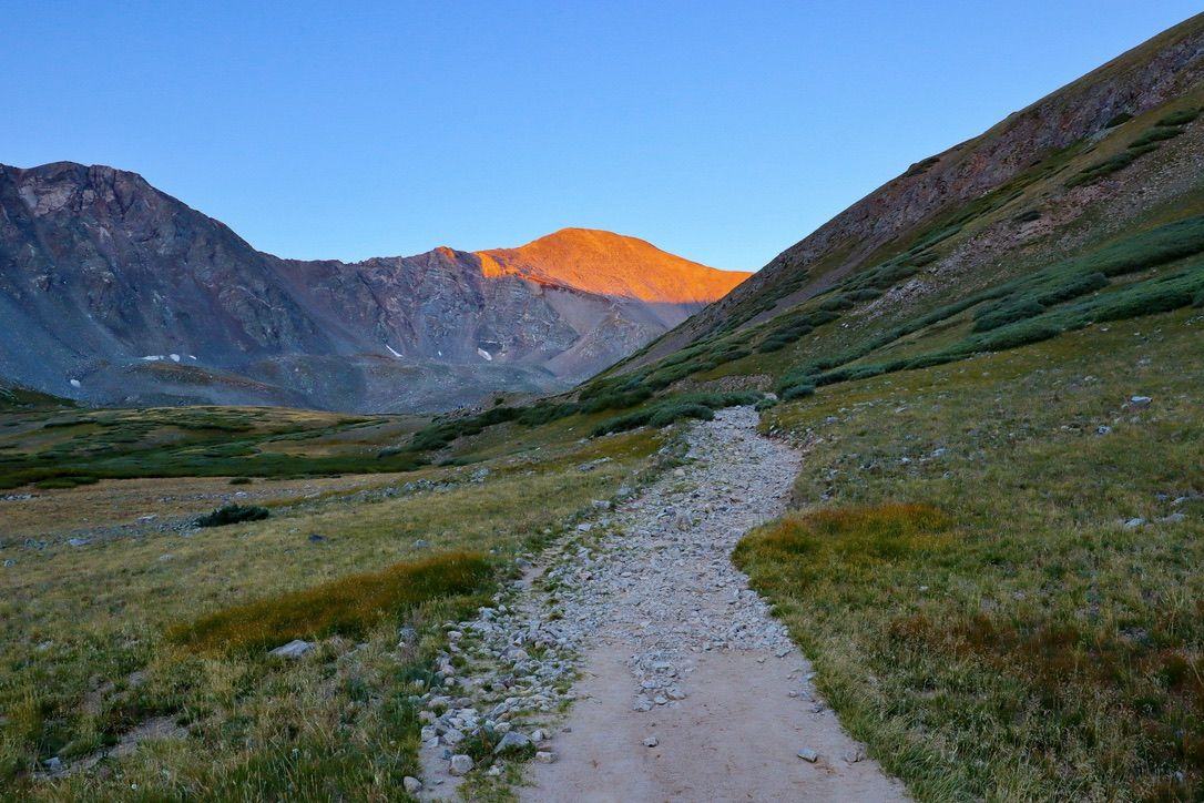 Mountain trail at sunrise, Colorado